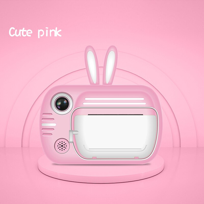 Instant Print Camera Children Mini Camera 1080P Photo Video Digital Camera For Kids Christmas Birthday For Child: Pink / Camera Only