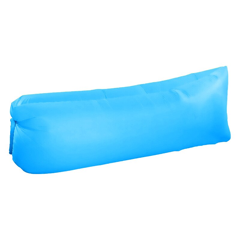 Sofá de aire inflable para acampar al aire libre, tumbona ultraligera plegable, asiento portátil para adultos y niños, Picnic, cama para dormir en la playa: Sky blue