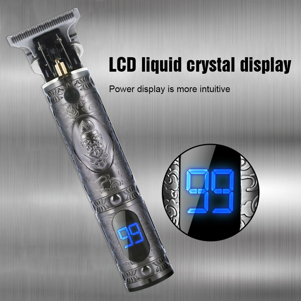 Lcd Mannen Tondeuse Clipper Professionele Kapper Tondeuse Scheerapparaat Tondeuse 0Mm Kapper Tondeuse Haar Snijmachine Maaier