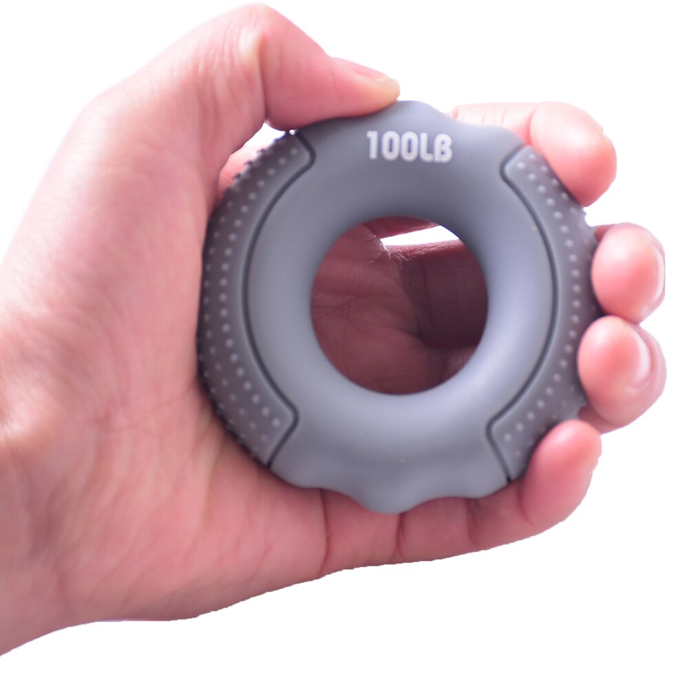 Silicone Finger Gripper Hand Resistance Band Grab Ring Stretcher Wrist Finger Forearm Trainer XR: Gray