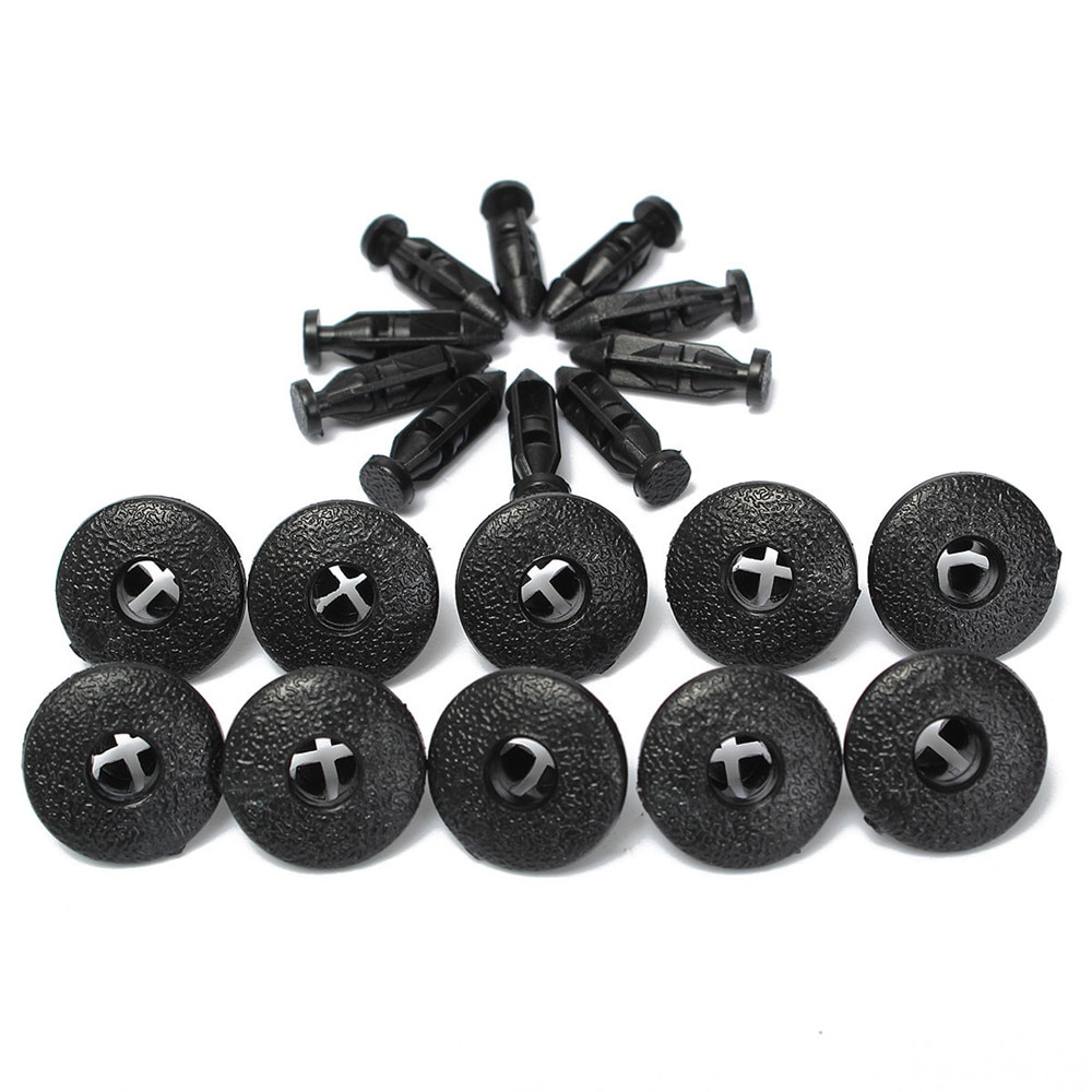 10pcs Interior Plastic Rivet Fastener Clips Trim Fascias 8mm Hole Push Black For Volvo 3541113 FCP-0157