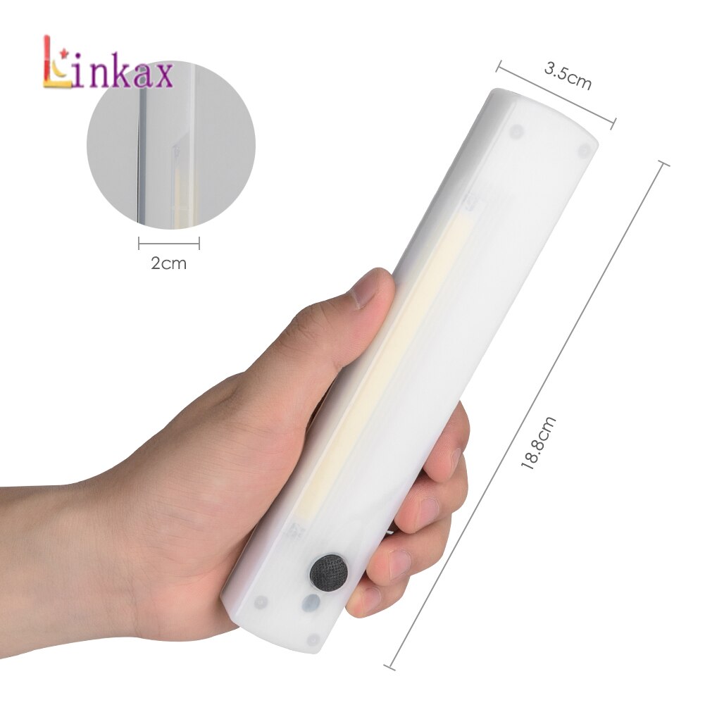 COB LED Schakelaar Nachtlampje Veranda Wandlamp voor Slaapkamer Hal Kast Keuken Draadloze Kast Verlichting Met Magnetische Strip door AAA