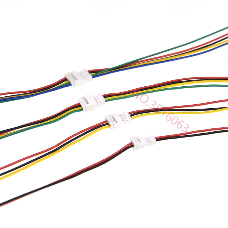 20 sæt 100mm mini micro jst 1.25 2/3/4/5/6 pin hanstik til hunstik med ledning 1.25mm 2 pin /3 pin /4 pin /5 pin kabel 2p/3p/4p/5p