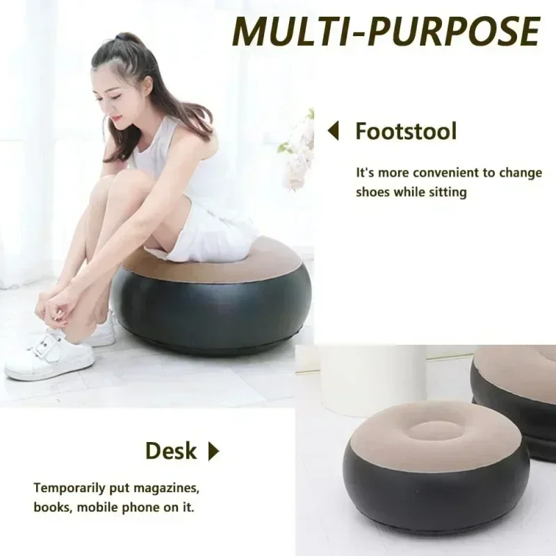 Canapé paresseux gonflable pliable inclinable, canapé-lit d'extérieur avec étriers, combinaison confortable, chaise de canapé en velours floqué