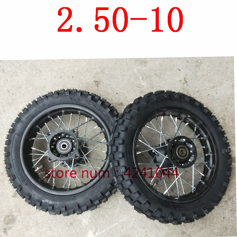 2.50-10 främre eller bakre fälgar däck hjul för terräng terrängcykel motocross mini 2.50-10 10 "fälgar däck
