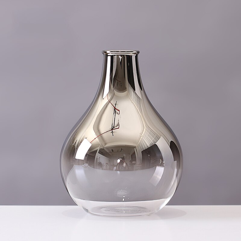Moderne einfache silber glas kleine Vase blume Arrangeur licht luxus hause wohnzimmer esstisch wein schrank Veranda dekoration: B
