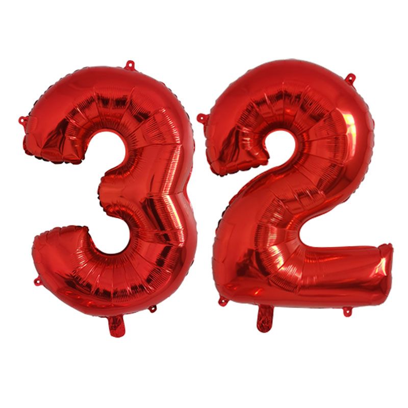 2Pcs 32 Inch Gold Silver Black Blue Pink Helium Foil Number Balloon 28 29 30 31 32 33 Happy Birthday Party Decoration Supplies