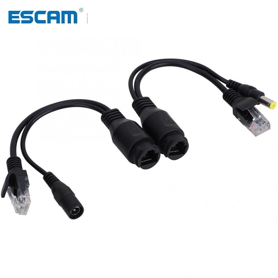 Datakontakter dc-kontakt 12v strøm over ethernet passiv poe adapter kabel splitter injektor vanntett datakabel