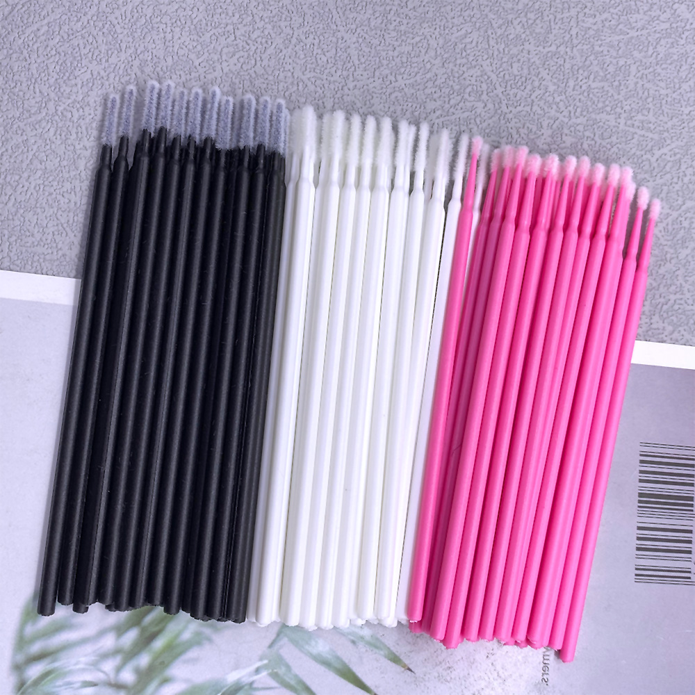 300/500 pièces Micro brosse jetable cils enlevant écouvillon Microbrosse Mascara baguettes applicateur Extension de cils pinceaux de maquillage outils: Beige