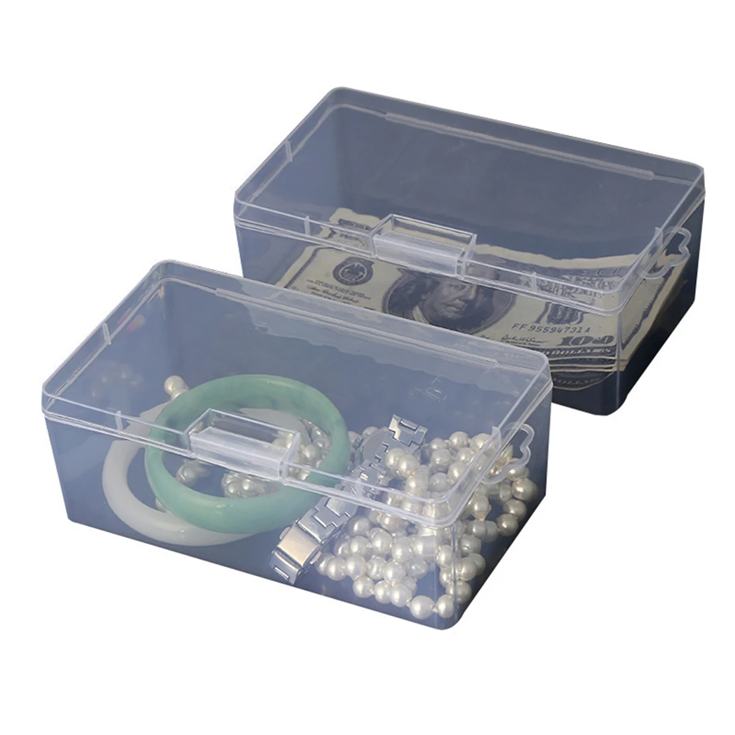 Plastic Box Rectangular Box Translucent Box Packing Box Storage Box Dustproof Solid Strong Jewelry Storage Case Container Boxes