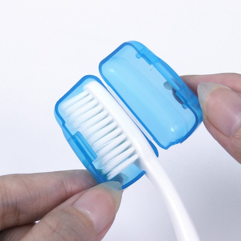 5Pcs/pack Portable Toothbrush Cover Holder Travel Hiking Camping Brush Cap Case Orange Light Green Transparent Pink Light Blue