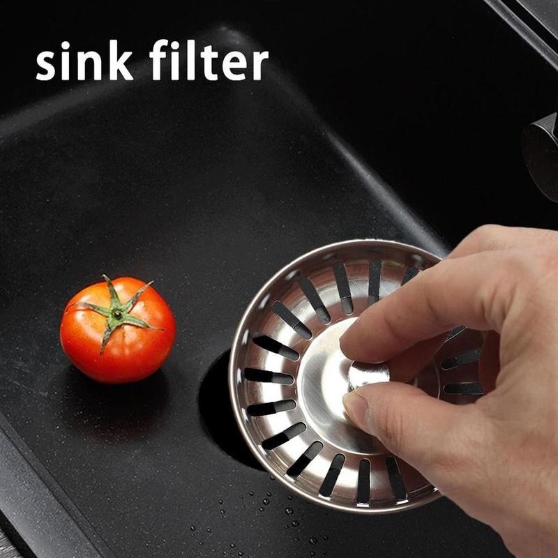 Stål vask gulvafløb køkken badeværelse vask filter mesh holdbart gummi forseglet håndvask badeværelse hår filterring