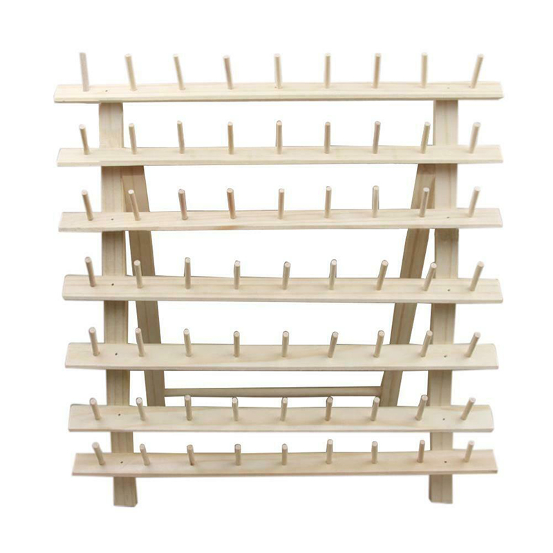 63 Spool Wood Sewing Thread Stand Organizer Embroidery Storage Rack Holder Bracket 2019ing