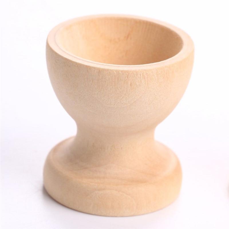6PCS Wooden Egg Holder Household Kitchen Eggs Holding Cups Tabletop Egg Tray Container Wood Storage Holder
