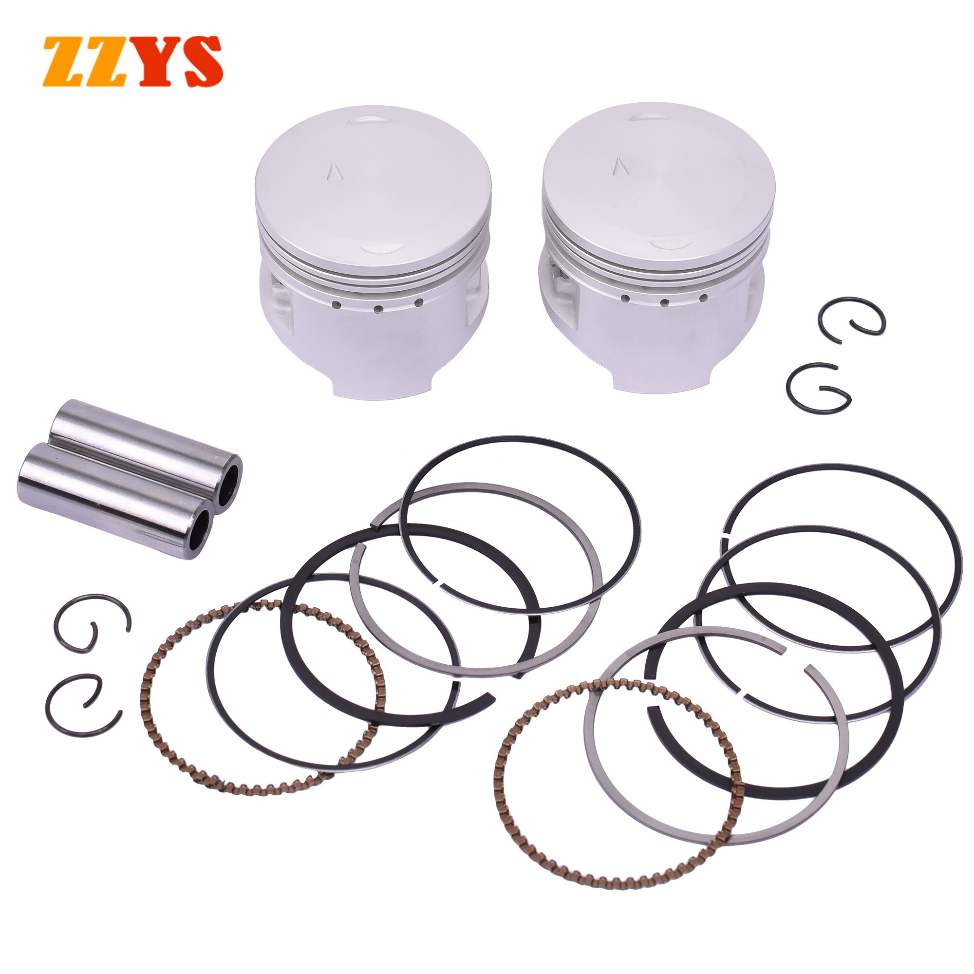 2pc 49mm 49.25mm 49.5mm 49.75mm 50mm STD +25 +50 +75 +100 125cc Motorcycle Piston Rings Kit For YAMAHA XV250 XV 250 XC125 XC 125