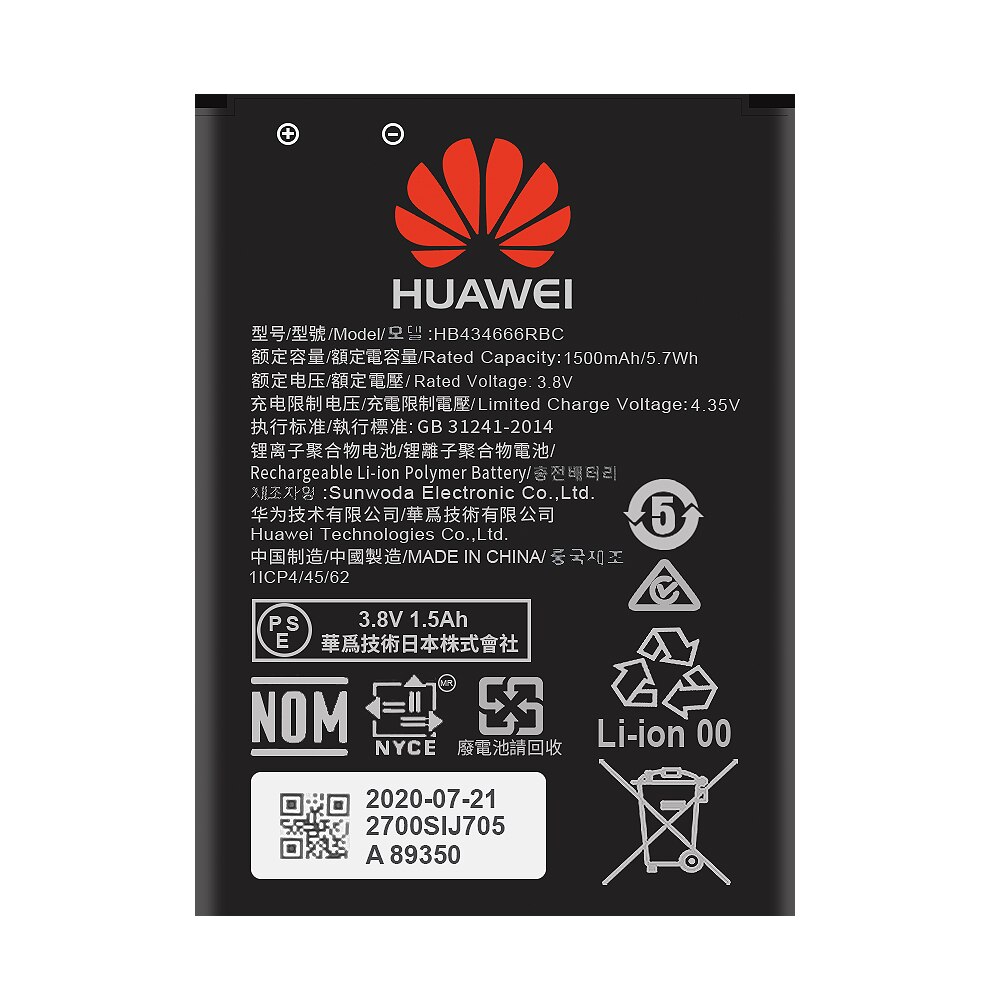 Originele Huawei Batterij HB434666RBC HB366481ECW Voor Huawei Wifi Router E5573 P9 P10 P20 Maimang 5 Genieten 6S Honor 7 8 9 10 Lite