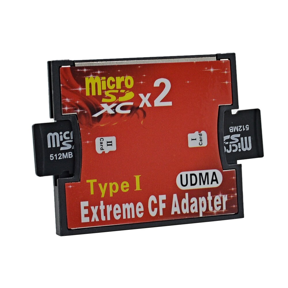 Original High Speed Dual Micro SD SDHC SDXC TF to CF Adapter MicroSD to Compact Flash Type I Card Converter with Retail Package