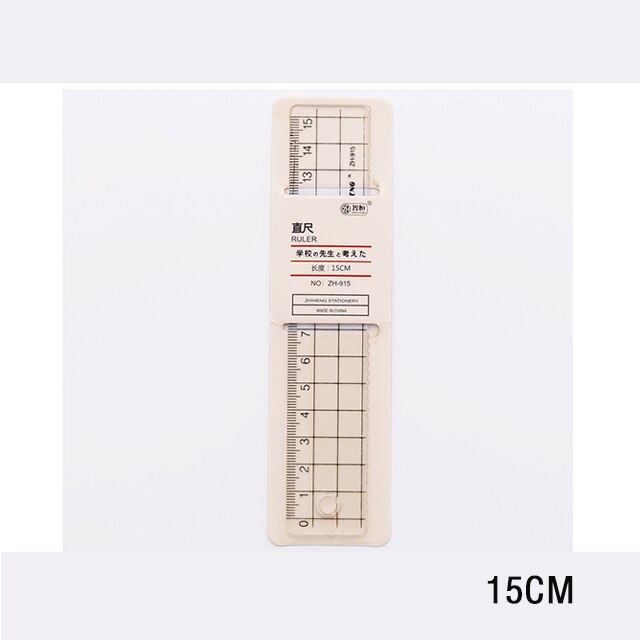 Transparent Acrylic Grid Ruler Cute Kawaii Students Triangular Rulers Protractor Stationery Set for Kids Office School Supplies: 15cm