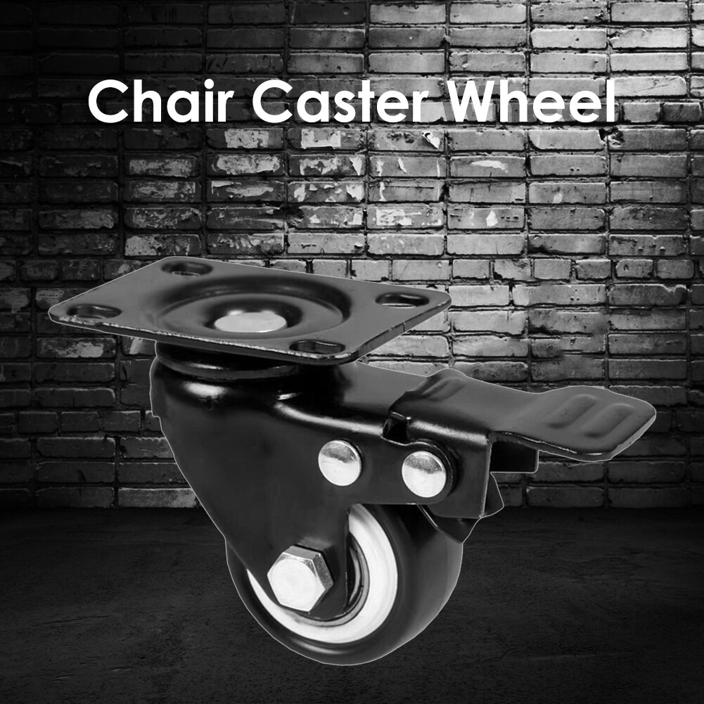1PC Universal Movable Office Chair Caster Wheel Swivel PU Metal Wheels Rollers Replacement Soft Safe Rollers Furniture Hardware