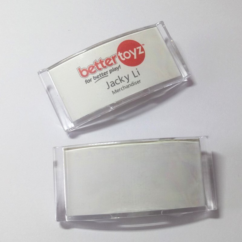 Business Image card rectangle badge work card pin badge card employee number clip can change paper