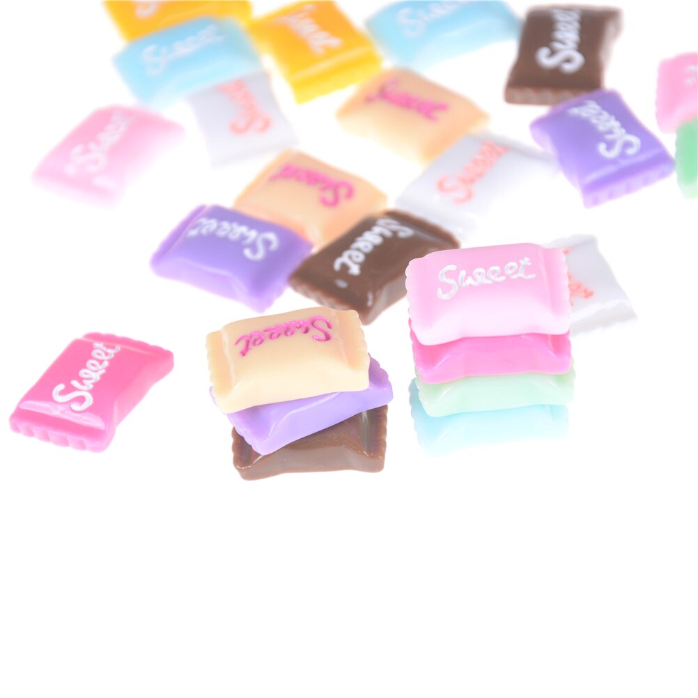 10 Stks/set Diy Accessoires Leuke Zoete Snoepjes Miniatuur Voedsel Modellen Poppenhuis