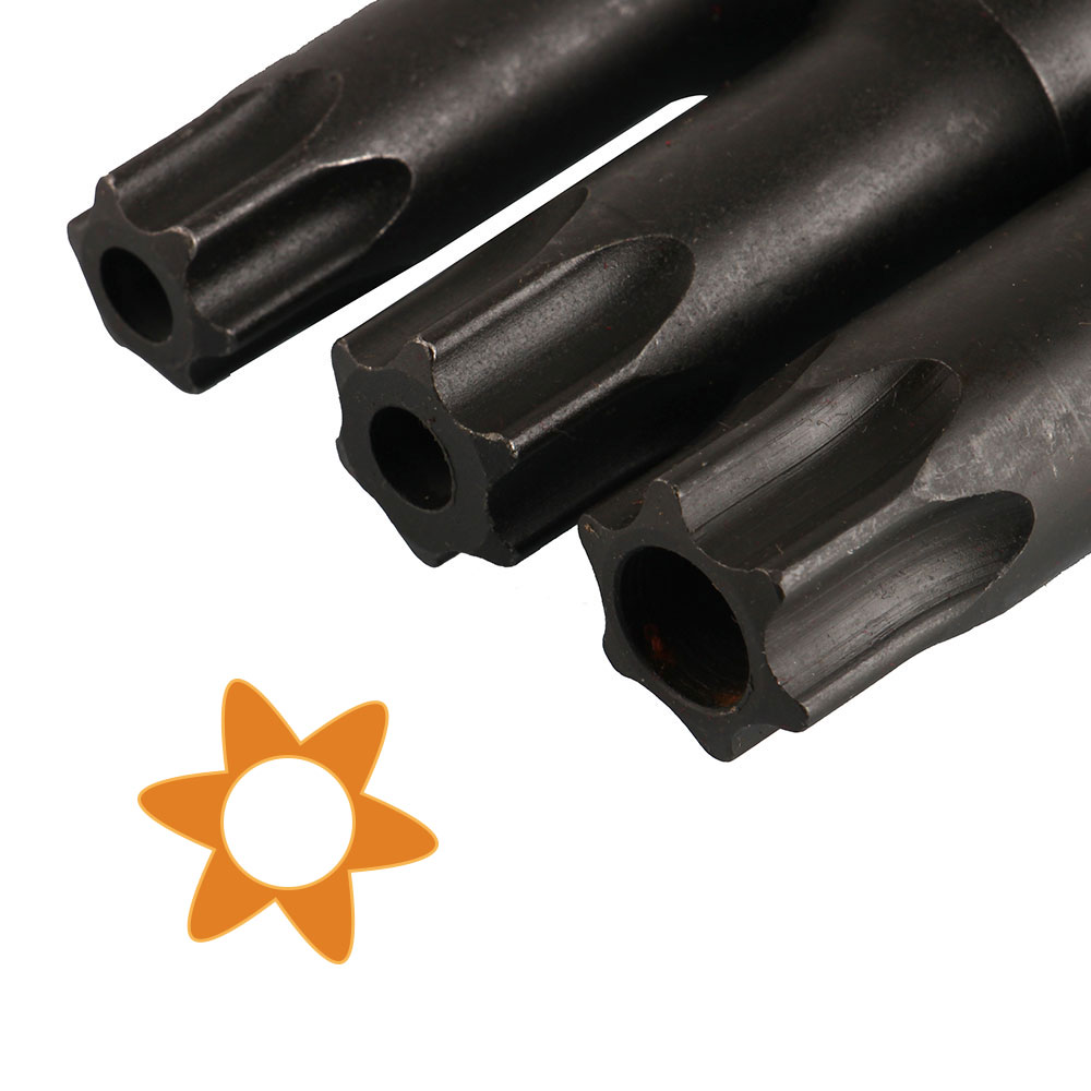 3 stk 1/2 kvadratisk stasjon  t80 t90 t100 sorte torx socket sett med verktøy pneumatisk skiftenøkkel tilbehør