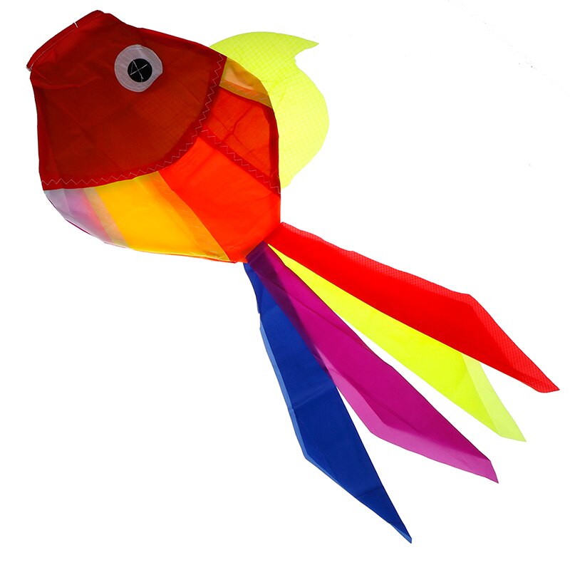 Aquilone di pesce arcobaleno Nylon Ripstop giocattoli Flying Beach Fun aquilone Windsock Outdoor Garden Decor linea per bambini giocattoli per lavanderia