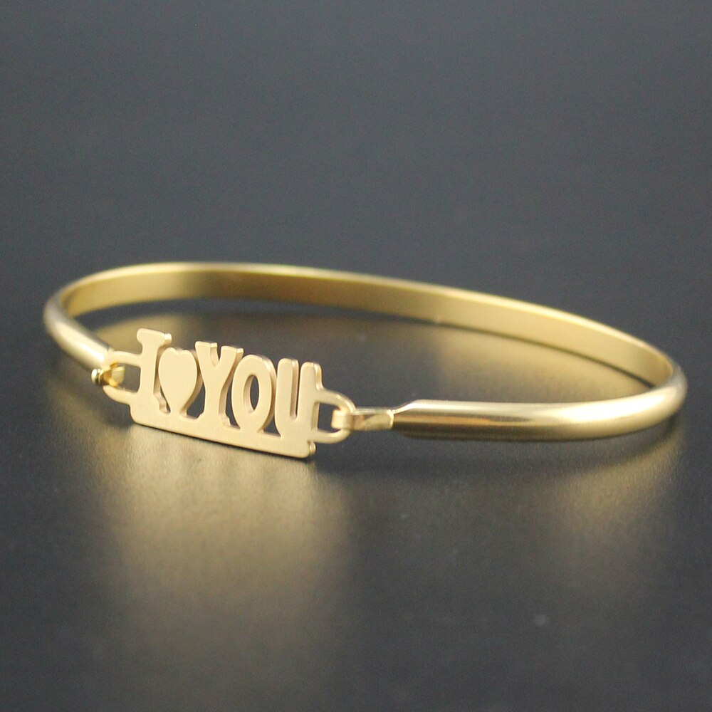 Hapiship Gold Farbe Edelstahl Herz Runde Liebe Armreif Armband Für Frauen Männer Schmuck Pulseras Mujer Brazaletes BX35