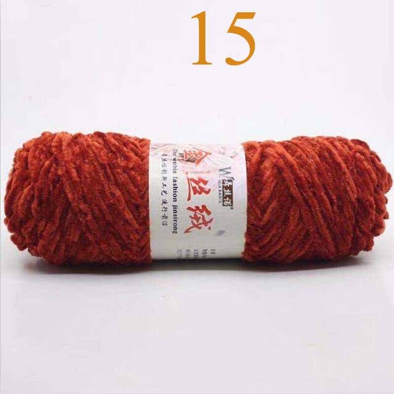 100g Chenille Neue Weiche Regenbogen Wolle Handwerk zur Seite fahren Garn BluePink klobig Häkeln BabySoft betroffen Dicken DIY Samt: Nein. 15