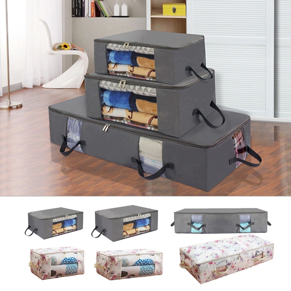 Opvouwbare Onder Bed Zakken 1 Pack Grote Onder Bed Opslag Dozen Dikke Ademend Underbed Kleding Opbergzakken Ritssluiting Organizer