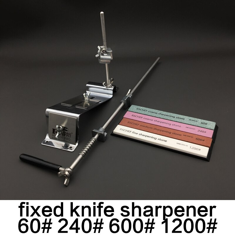 1/2/3/4Pcs fixed knife sharpener Angle sharpener white alundum 240 400 600 1000# Kitchen tools sharpening system: Transparent