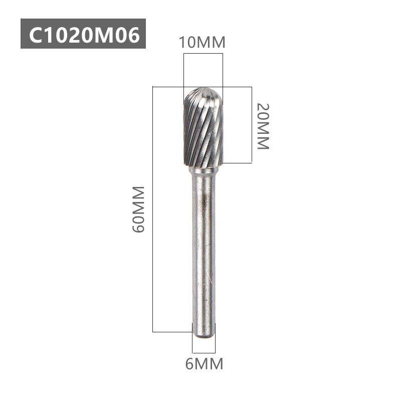 1pc Tungsten Carbide Rotary File Tool Point Burr C Ball Nose 6mm 1/4 Shank Die Grinder Abrasive Tools Drill Milling Carving Bit: Brown
