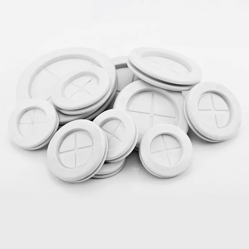 White Rubber Grommet Wiring Protector Rings Blanking Blind Plug Dust 16 20 22 25 27 30 32 35 40 42 50 60 70 80 90 13mm
