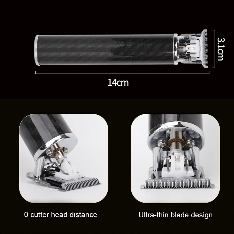Electric Pro T-outliner Trimmer Men Hair Clipper Carving Carbon Fiber Metal Powerful BM88