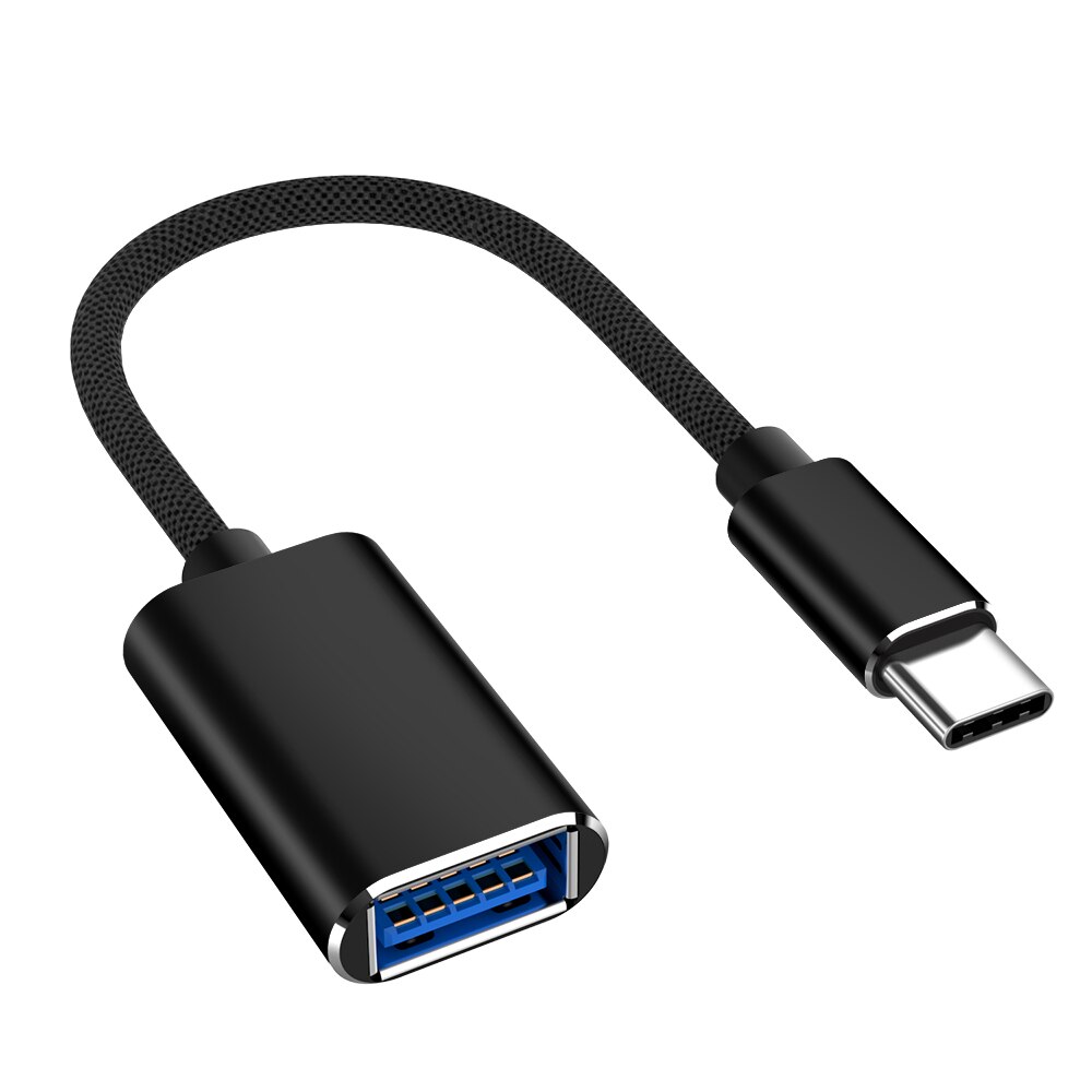 USB-C OTG câble type-c mâle à USB 2.0 femelle convertisseur métallique USB 2.0 à type-c OTG pour Samsung S10 S9 Macbook Xiaomi Mi8 Huawei: Black