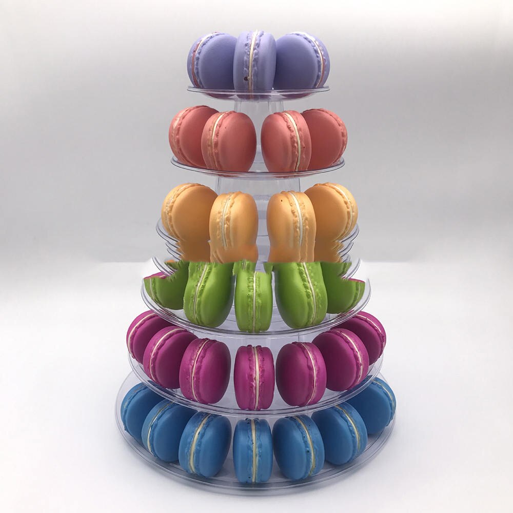 6 Tiers Round Macaron Tower Cake Stand Macaron Display Rack Wedding Birthday Party Cake Decorating Tools