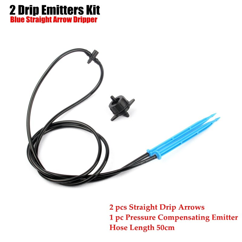 2Sets Garden Drip Irrigation System Kits Bonsai Flower Watering Drip Arrow Drippers Gardening Drip Emitters Sprinklers: 2Drip Blue Straight