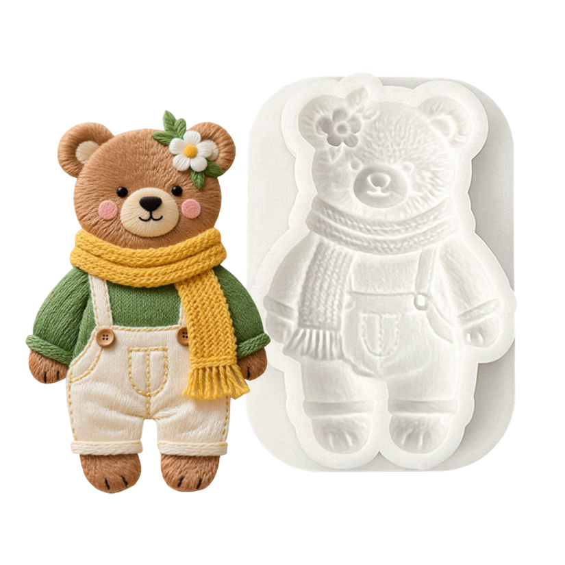 Bear Silicone Cake Baking Mold Sugarcraft Chocolate Cupcake Resin Tools Fondant Decorating Tools: Pink