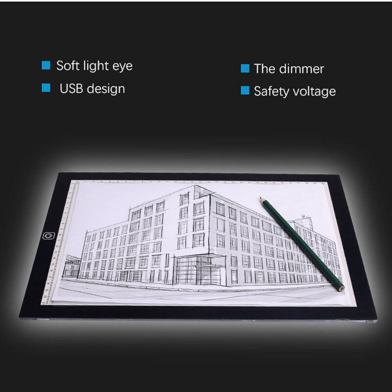 A4 Ultra-Dunne Draagbare Led Licht Doos Witte Led Artcraft Tracing Light Pad Lichtbak Voor Kunstenaars Ontwerpen, animatie, Schetsen