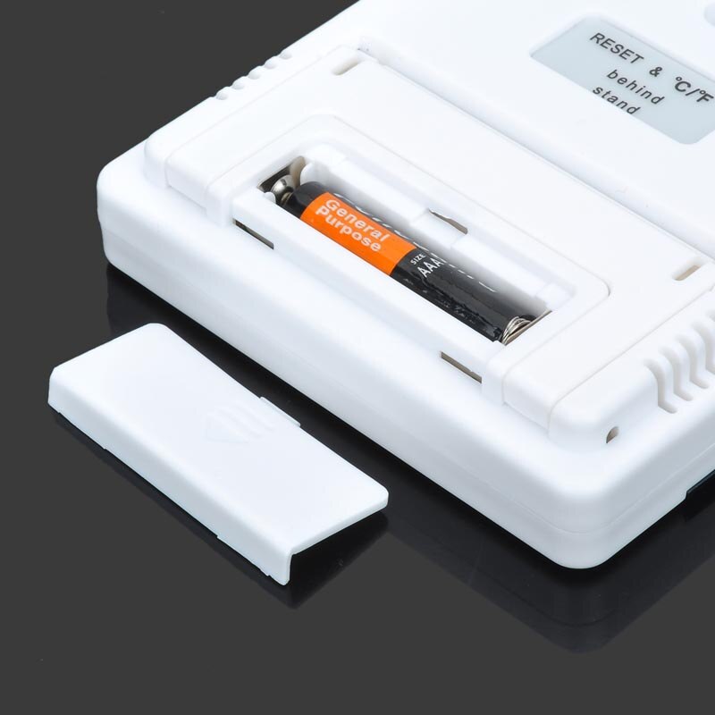 Lcd digital termometro interiör sala al aire libre electronico medidor de humedad de temperatura higrometro con reloj despertado