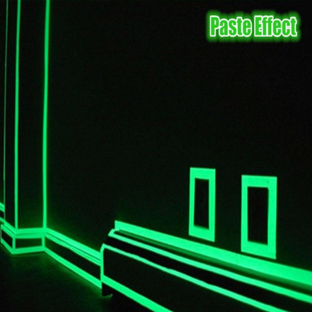 Decoration Luminous Wall Sticker Exit Passageway Warning Fluorescent Stripe Sticker Home Decoration 1M Luminous Toy