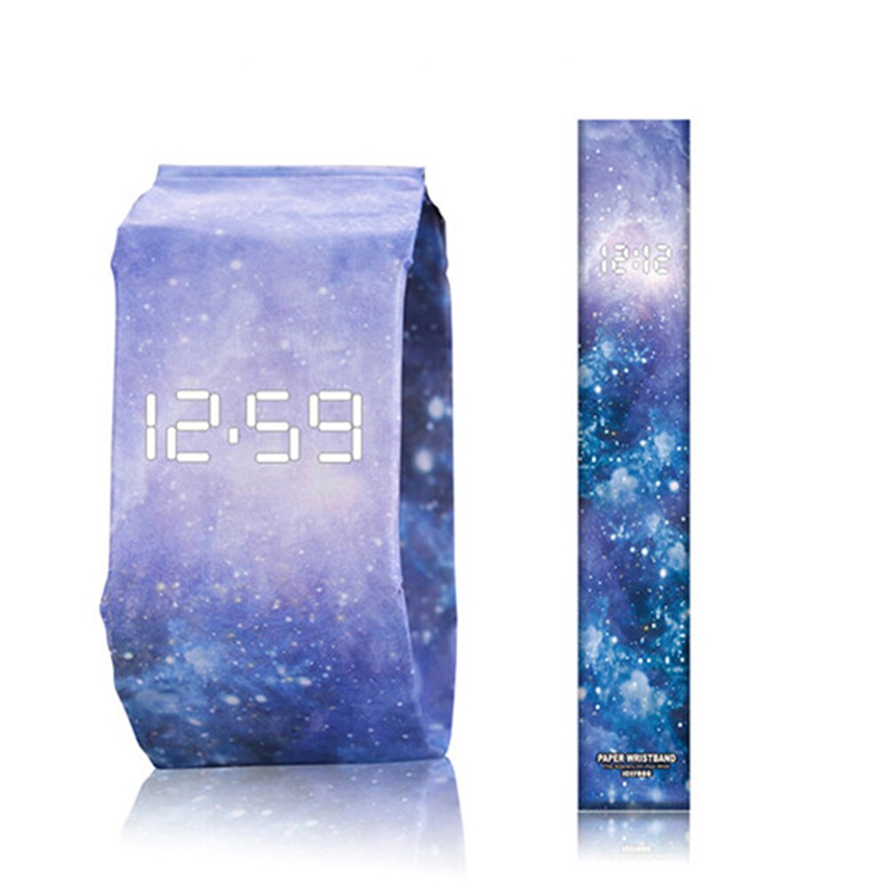 Waterdichte unisex studenten led licht digitaal display papieren horloge horloge paar reloj inteligente mujer часы женские