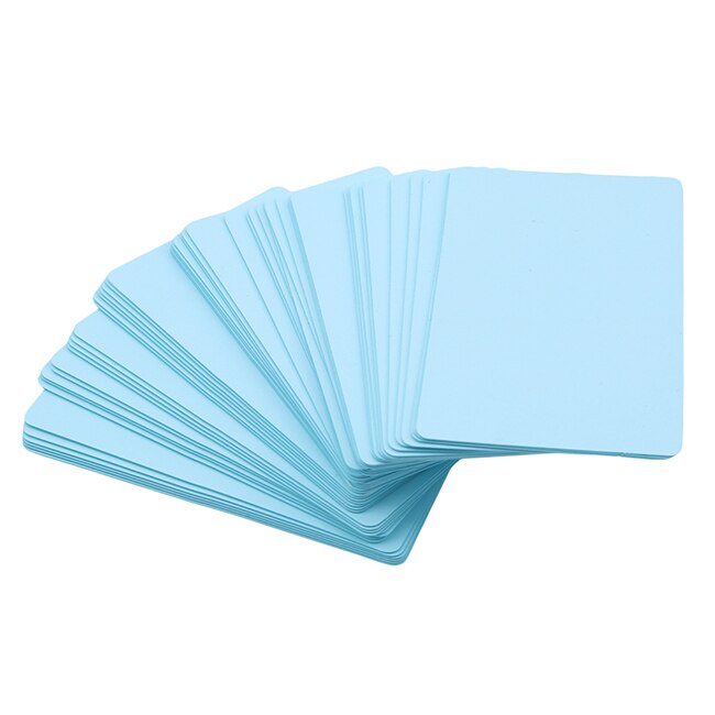 100 sztuk kraft papier słowo karta puste wizytówki wiadomość notatka impreza prezent kartki z podziękowaniami etykiety zakładki karty robić nauki: niebieski
