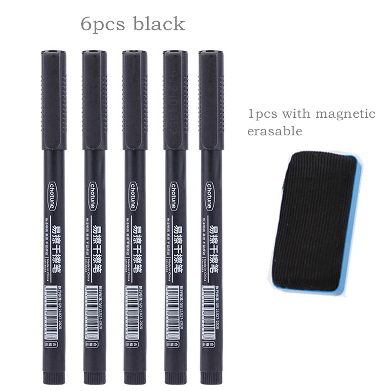 Haile 8pcs Erasable Whiteboard Pen 0.5mm Fine Point Black/Blue/Red Ink Blackboard Marker School Office Art Writing Stationery: Navy Blue