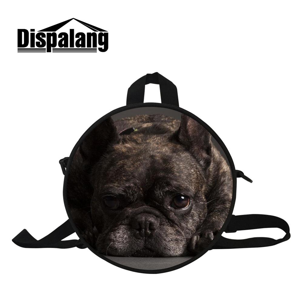 Dispalang Mini Round Messenger Bag for Girls Female Bags for Travel Women's Double Shoulder Pouch Crossbody Pack Print Cute Dog: Ivory