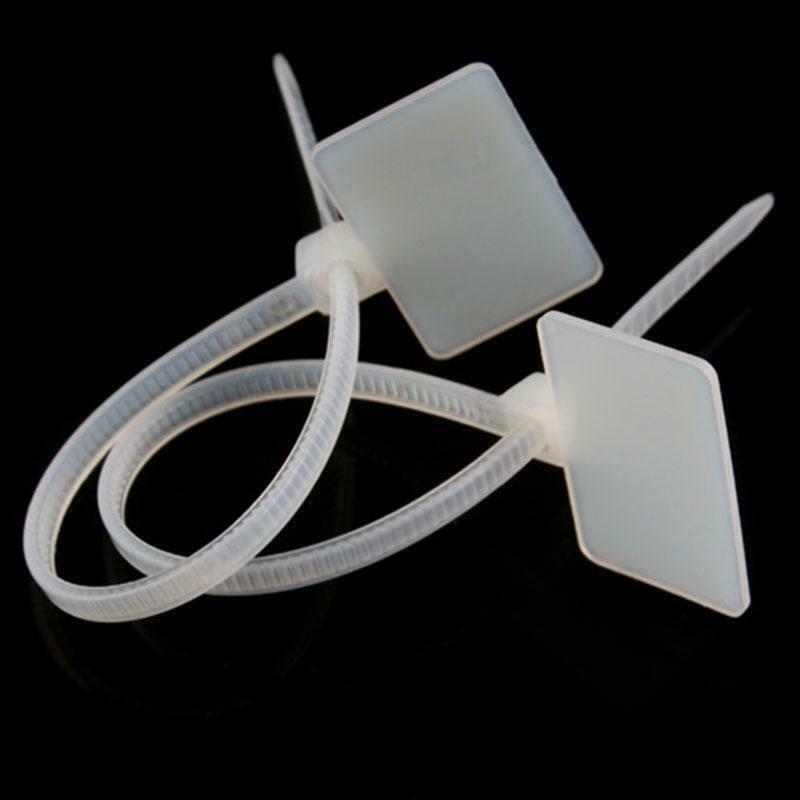 50/100Pcs Mark 11Cm Nylon Kabelbinders Tag Labels Plastic Loop Ties Markers Kabel Tag Zelf-Locking Zip Ties