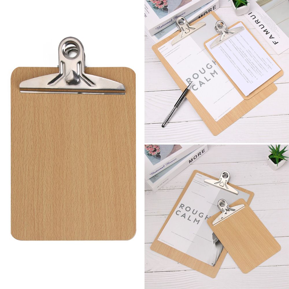 Bloc-notes multifonction avec pince en métal, 1 pièce, bloc-notes en bois, pince de classement, feuille d&#39;écriture, planche de dossier