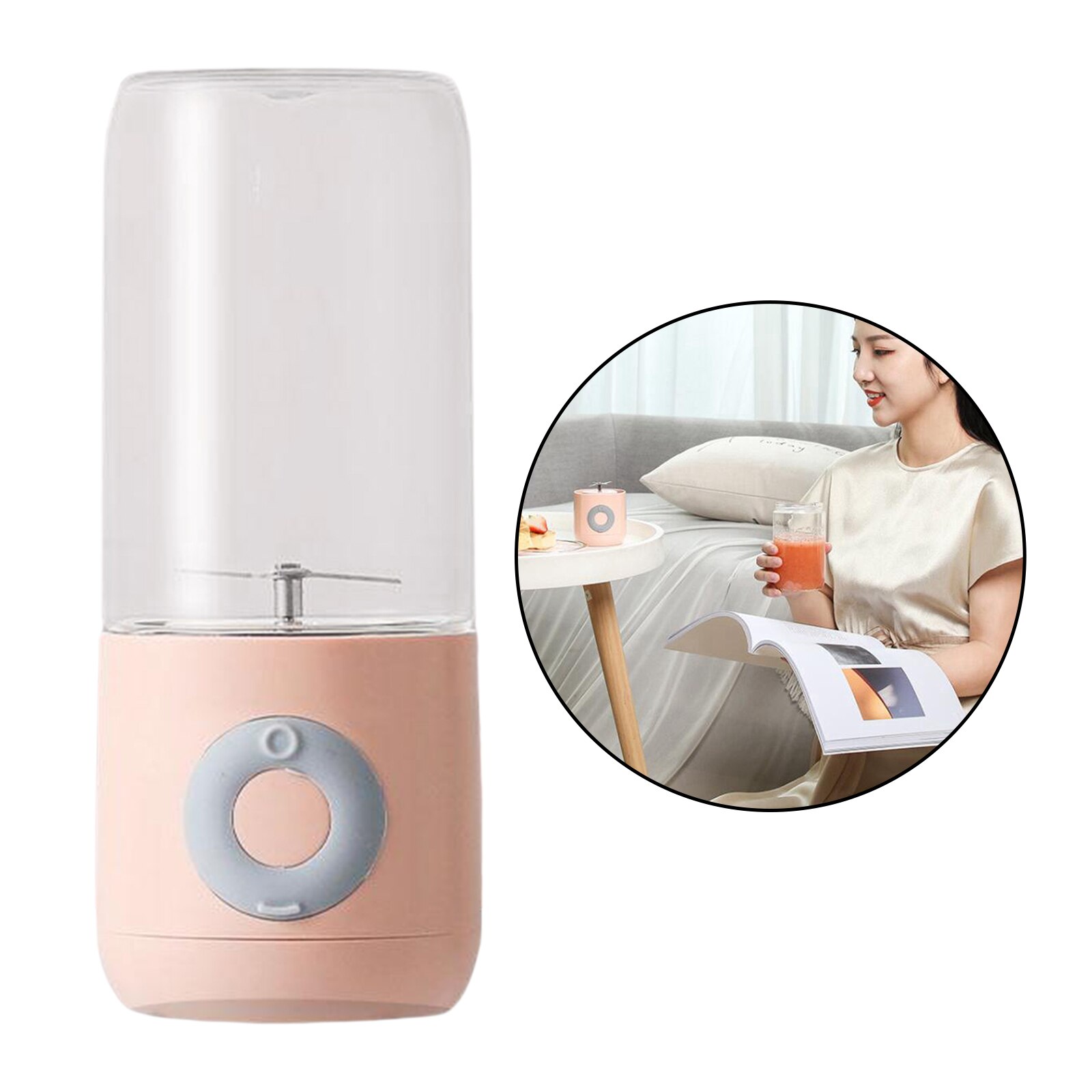 Personal Blender Smoothie Maker Small Juicer Cup Mixer for Outdoor: Pink