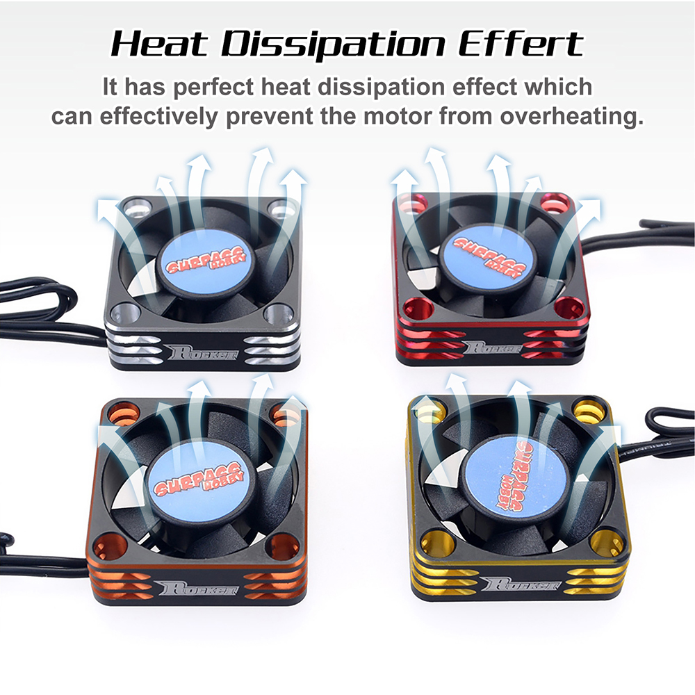 Rocket RC Fan 25mm 30mm 35mm 40mm 50mm SURPASS HOBBY Heat Dissipation Cooling Fan for for 1/10 1/8 RC Car Brushless Motor