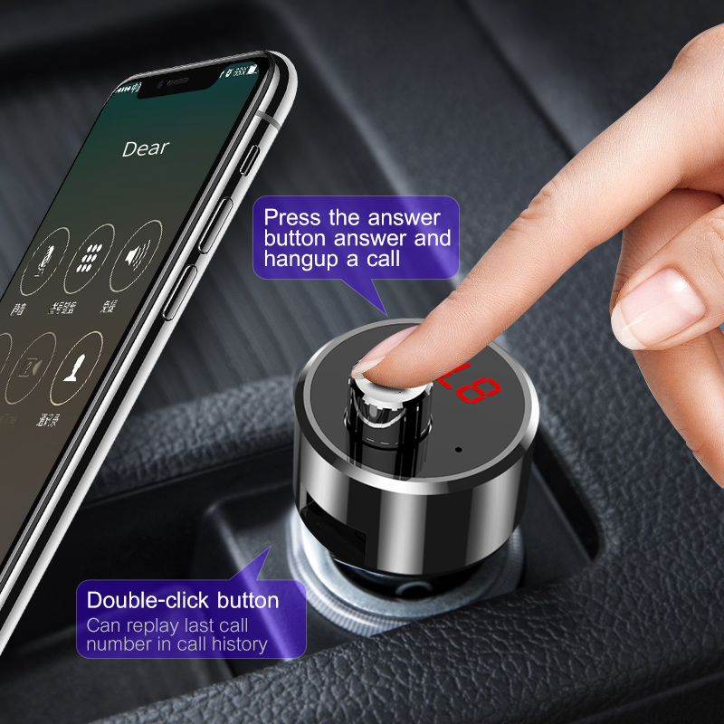 MEIDI Auto Bluetooth Fm-zender Radio Adapter Auto MP3 Speler Dual USB Car Charger Handsfree Car Kit